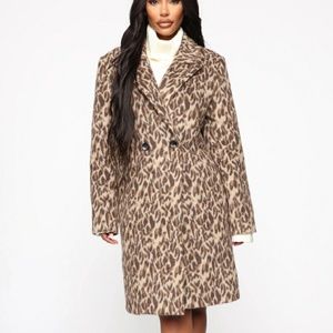 Fashion Nova Leopard print coat (New)